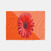 Oranje Madeliefjes Kleurblok  Fleece Deken (Voorkant (Horizontaal))