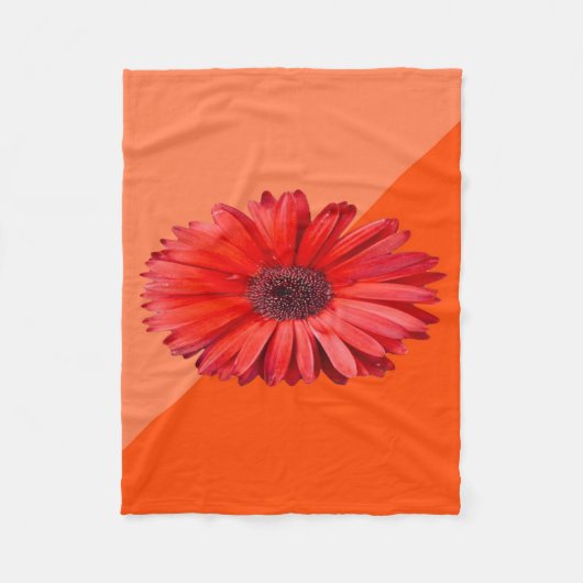 Oranje Madeliefjes Kleurblok  Fleece Deken (Voorkant)