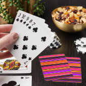 Oranje, magenta en Paarse gestreepte pokerkaarten (Insitu)