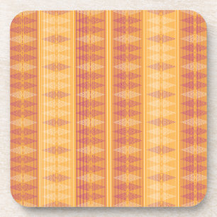 Oranje & Magenta Geometrisch Op Art Patroon — Herh Bier Onderzetter