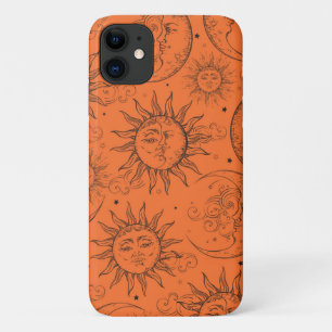 Oranje Magische Antieke Hemelse Zon Maan Sterren Case-Mate iPhone Case