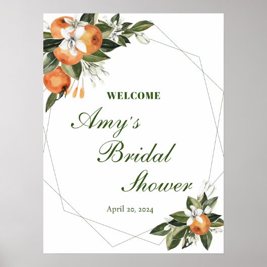 Oranje Main Squeeze Vrijgezellenfeest Welkomstbord Poster (Voorkant)