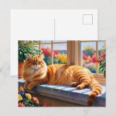 Oranje Maine Coon Cat Briefkaart (Voorkant / Achterkant)
