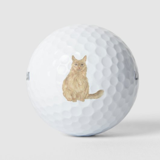 Oranje Maine Coon Golfballen (Voorkant)