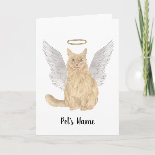 Oranje Maine Coon Sympathie Memorial Kaart (Voorkant)