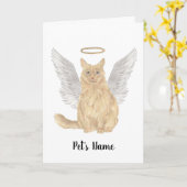 Oranje Maine Coon Sympathie Memorial Kaart (Gele Bloem)