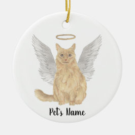 Oranje Maine Coon Sympathie Memorial Keramisch Ornament