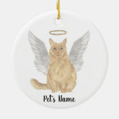 Oranje Maine Coon Sympathie Memorial Keramisch Ornament (Achterkant)