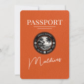 Oranje Malediven Paspoort bruiloft Kaart (Achterkant)