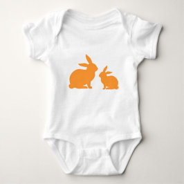 Oranje mama en Baby Bunny Baby Bodysuit