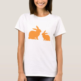Oranje Mama en Baby Bunny T-shirt