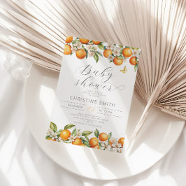 Oranje mama's belangrijkste squeeze Baby shower ui Kaart