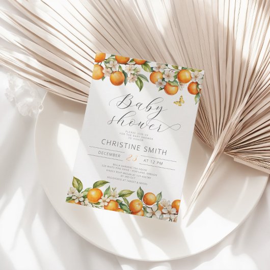 Oranje mama's belangrijkste squeeze Baby shower ui Kaart