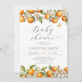 Oranje mama's belangrijkste squeeze Baby shower ui Kaart (Voorkant)