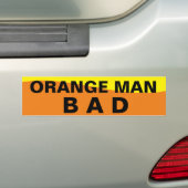 ORANJE MAN BAD BUMPERSTICKER (Op auto)