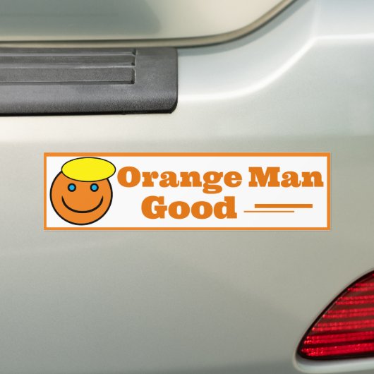 ORANJE MAN GOOD BUMPERSTICKER (Op auto)