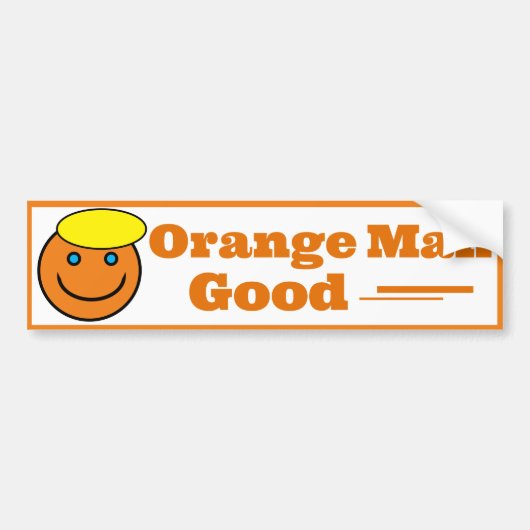 ORANJE MAN GOOD BUMPERSTICKER (Voorkant)