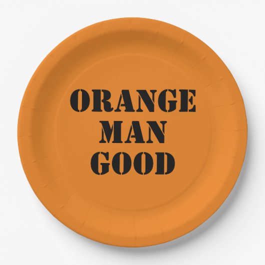 Oranje Man Good President Donald Trump 45th Papieren Bordje (Voorkant)