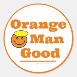 ORANJE MAN GOOD RONDE STICKER