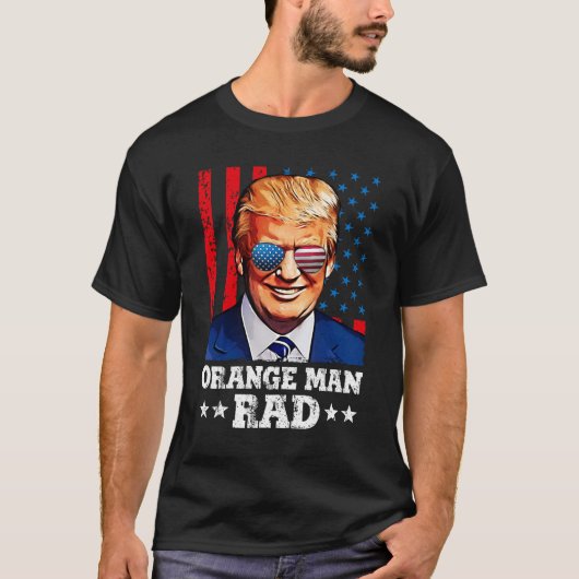 oranje man rad , pro trump t-shirt (Voorkant)
