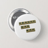 Oranje Man Rad Ronde Button 5,7 Cm (Voorkant /achterkant)