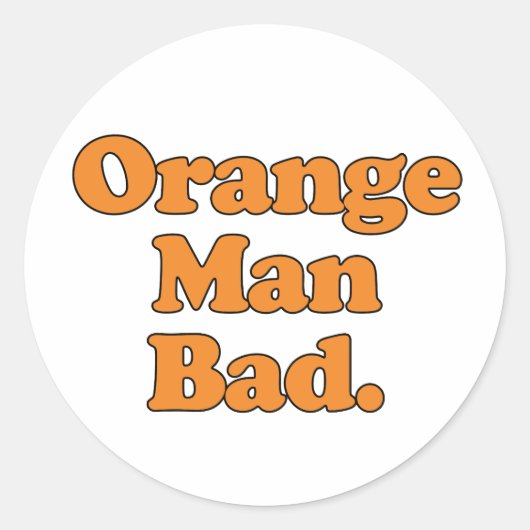 Oranje Man Slecht Ronde Sticker (Voorkant)