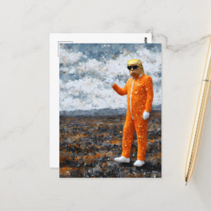 Oranje Man Trump Briefkaart