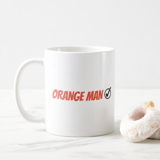 Oranje Man Trump Funny Election 2024 Koffiemok (Met donut)