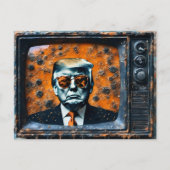 Oranje Man Trump op tv Briefkaart (Voorkant)