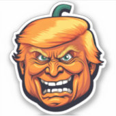 Oranje Man Trump Pumpkin Head Sticker (Voorkant)