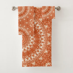 Oranje mandala.  bad handdoek