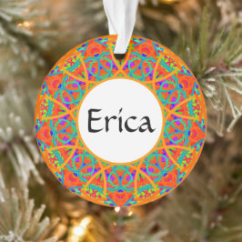 Oranje Mandala Boho Christmas Ornament