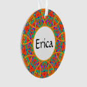 Oranje Mandala Boho Christmas Ornament (voorkant)