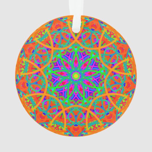Oranje Mandala  Boho Christmas Ornament (achterkant)