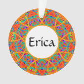 Oranje Mandala Boho Christmas Ornament (voorkant)