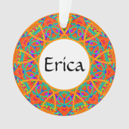 Oranje Mandala Boho Christmas Ornament