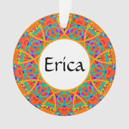 Oranje Mandala  Boho Christmas Ornament (voorkant)