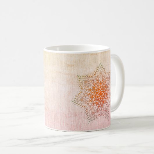 Oranje Mandala Coffee Mok (Voorkant rechts)
