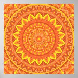 Oranje Mandala Creatieve Boho Levendig Energiek Poster
