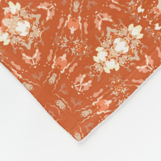Oranje mandala. fleece deken (Hoek)