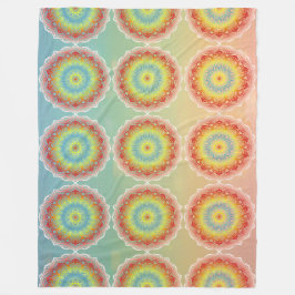 Oranje mandala fleece deken