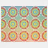 Oranje mandala fleece deken (Voorkant (Horizontaal))