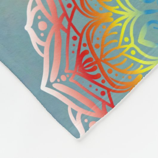 Oranje mandala fleece deken (Hoek)