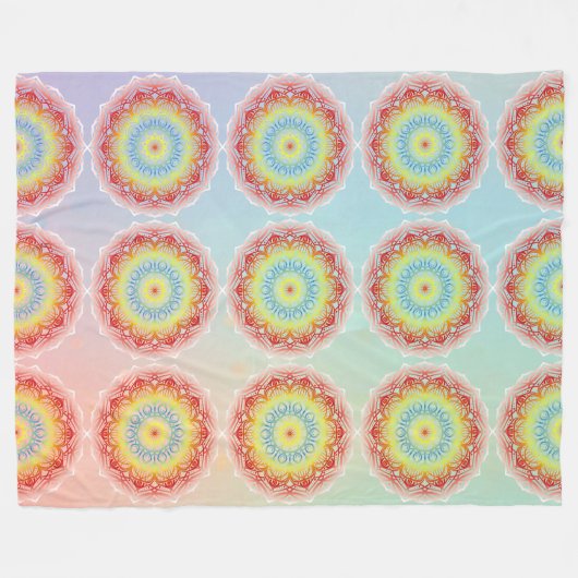 Oranje mandala fleece deken (Voorkant (Horizontaal))