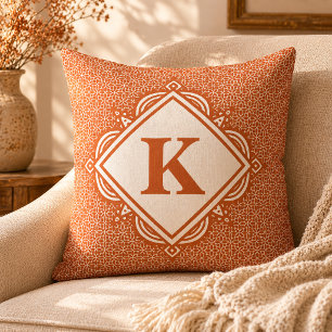 Oranje Mandala Geborduurd Sierkussen