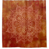 Oranje Mandala & Goud Glam Modern Chic Douchegordijn (Voorkant)