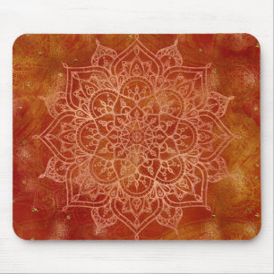 Oranje Mandala & Goud Glam Modern Chic Muismat