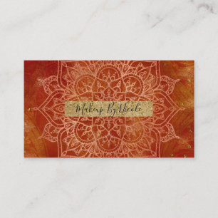 Oranje Mandala & Goud Glam Moderne Chic Visitekaartje