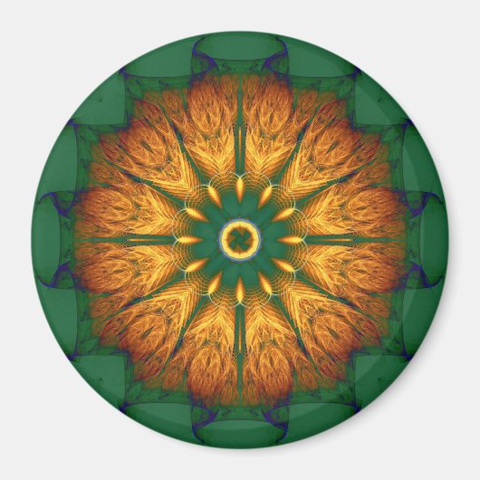 Oranje mandala magneet (Voorkant)