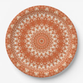 Oranje mandala. papieren bordje (Voorkant)
